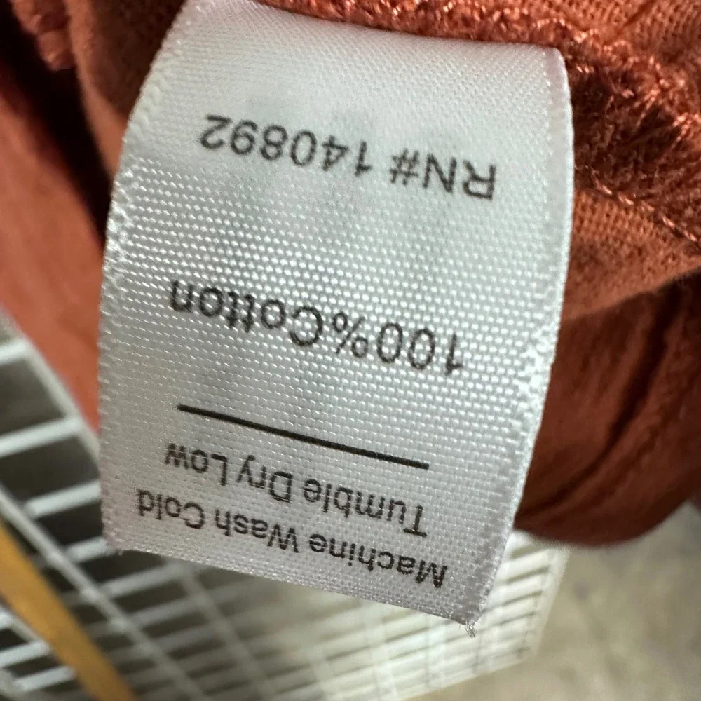 Marine Layer Terracotta Orange Smocked Peplum Tank Top Cotton Ruffle Square Neck